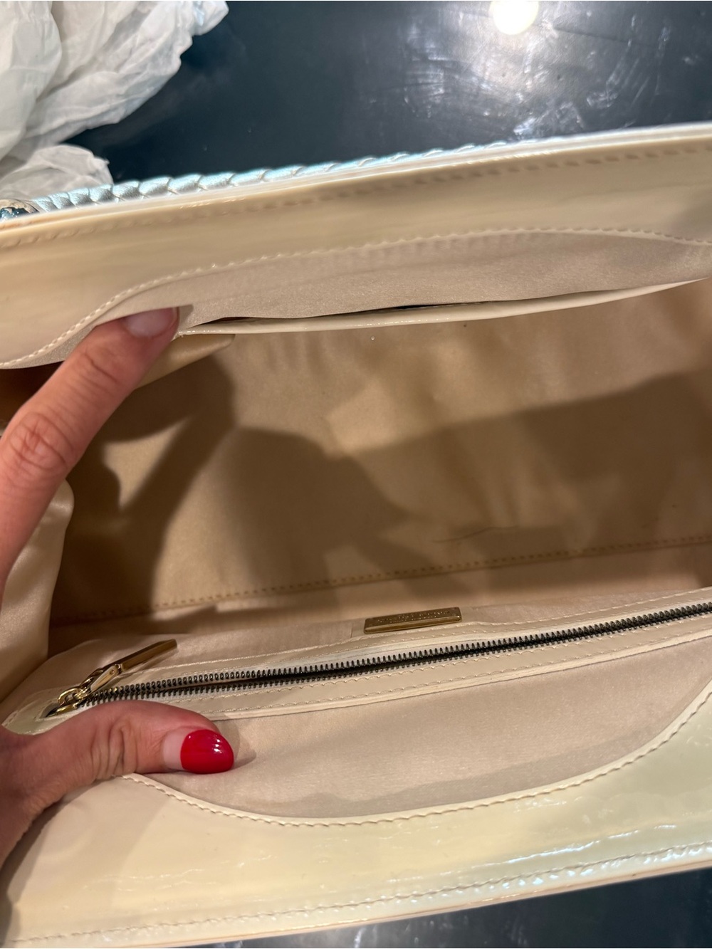 Vintage Gianni Versace Couture White Patent Leather Top Handle Bag Made in Italy - Picture 12 of 16